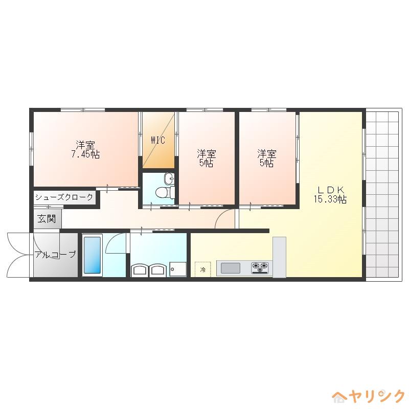 ベルメゾン(3LDK/3階)の間取り写真