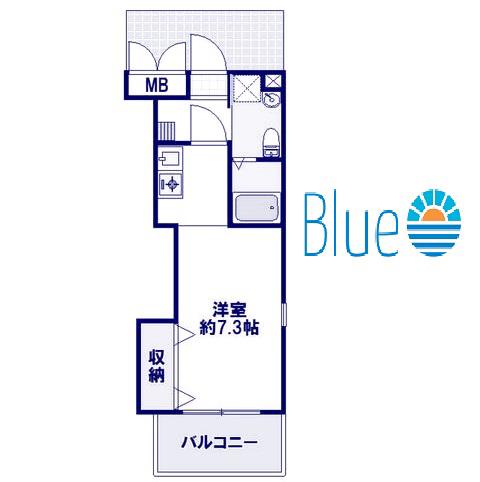 シェルコート(1K/2階)の間取り写真