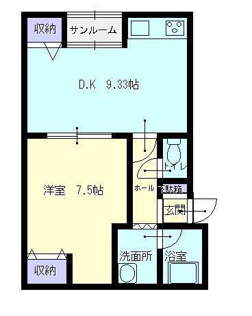 グリーンフォレストI(1LDK/1階)の間取り写真