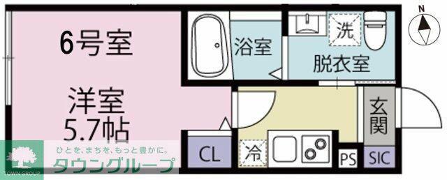 パークメゾン鷺沼(1K/1階)の間取り写真
