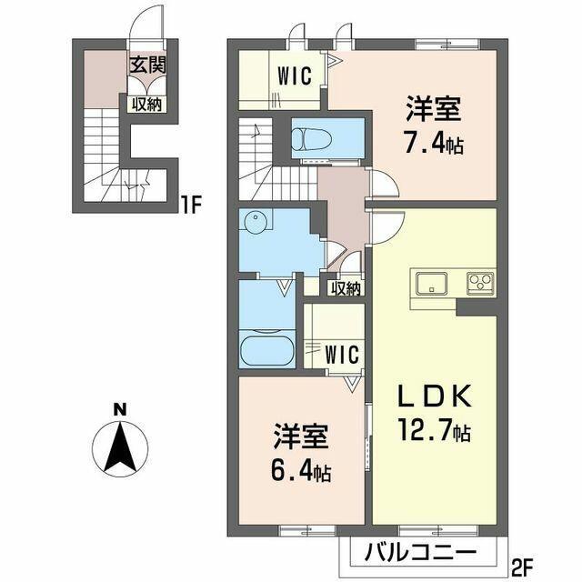 カーサ プロヌーブ(2LDK/2階)の間取り写真