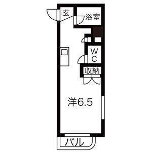 ケープロイヤル(ワンルーム/2階)の間取り写真