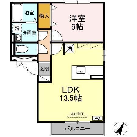 メゾン・ド・ソリアードA(1LDK/2階)の間取り写真