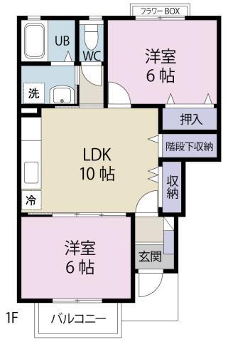 ハーブソフィアI(2LDK/1階)の間取り写真