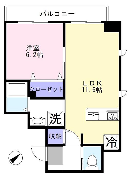 ラフィーヌ・おおたかの森(1LDK/2階)の間取り写真