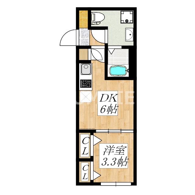 ラフォート小岩(1DK/1階)の間取り写真