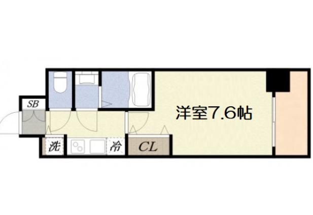 セオリー阪リバークロス(1K/5階)の間取り写真