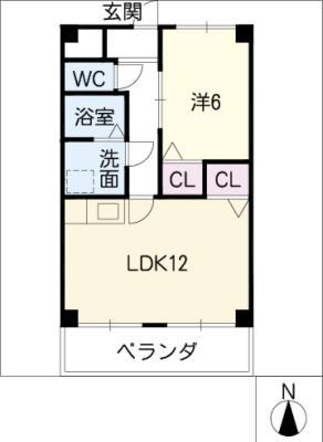 リヴェールチエ(1LDK/2階)の間取り写真