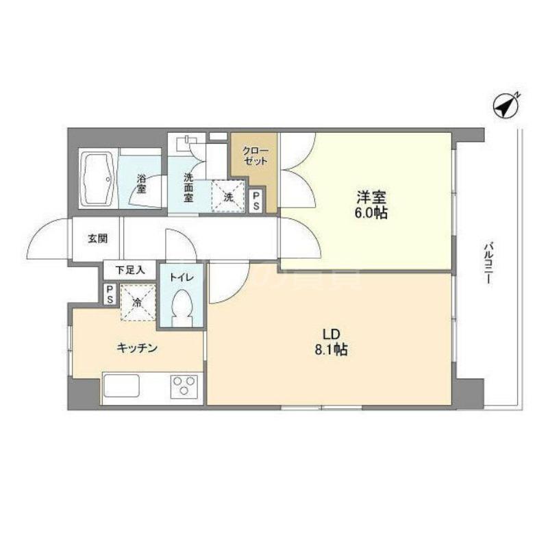 RJRリクロス西馬込(1LDK/3階)の間取り写真