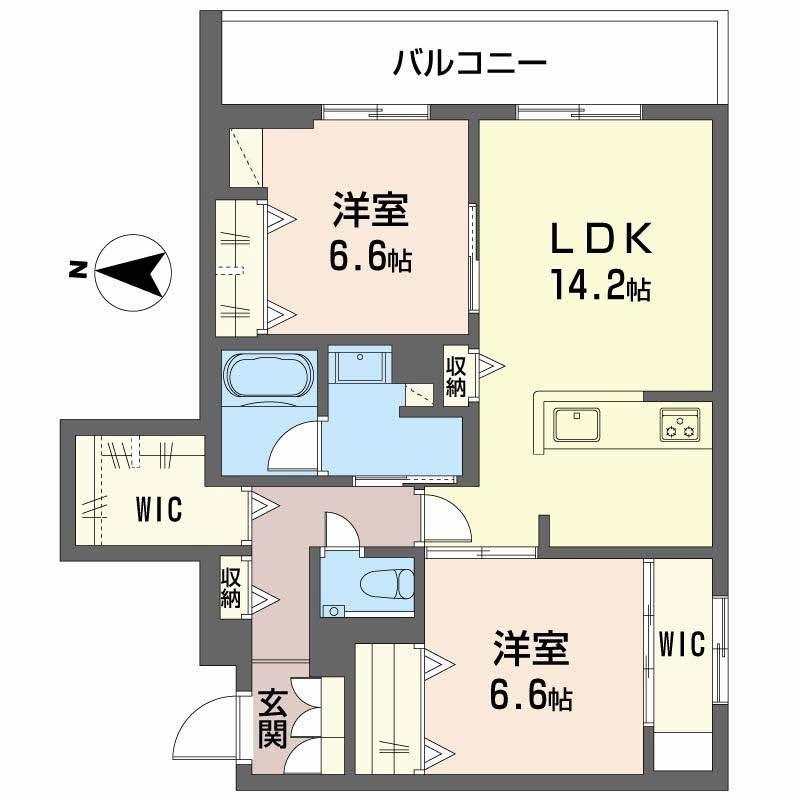 フォレスト3(2LDK/2階)の間取り写真