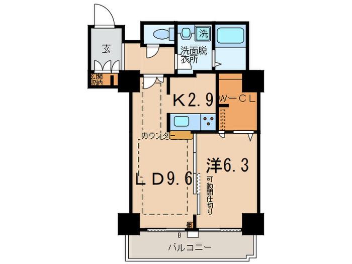 品川シーサイドビュータワー1(1LDK/24階)の間取り写真