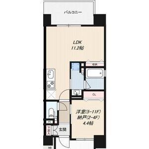 GLUCK MAISON/S-EBIE XIグリュックメゾ(1LDK/5階)の間取り写真