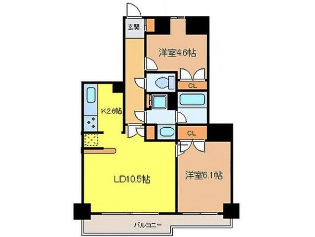 藤和シティホームズ小石川(2LDK/4階)の間取り写真