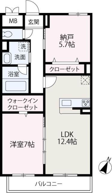 CIEL BLEU(1SLDK/4階)の間取り写真