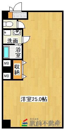 メモリー鳥栖(ワンルーム/2階)の間取り写真