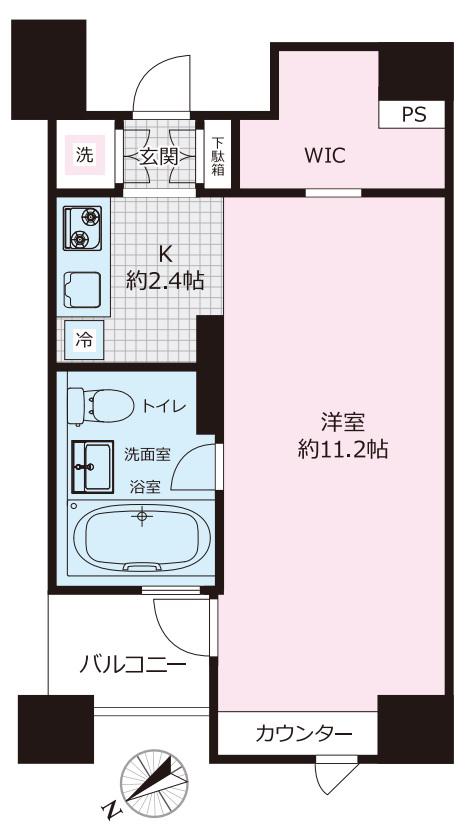 ＪＲ山手線 田町駅(東京) 徒歩12分 10階建 築19年(ワンルーム/5階)の間取り写真