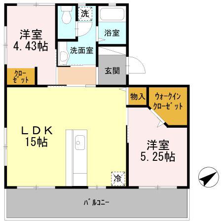 フジコーポ(2LDK/3階)の間取り写真