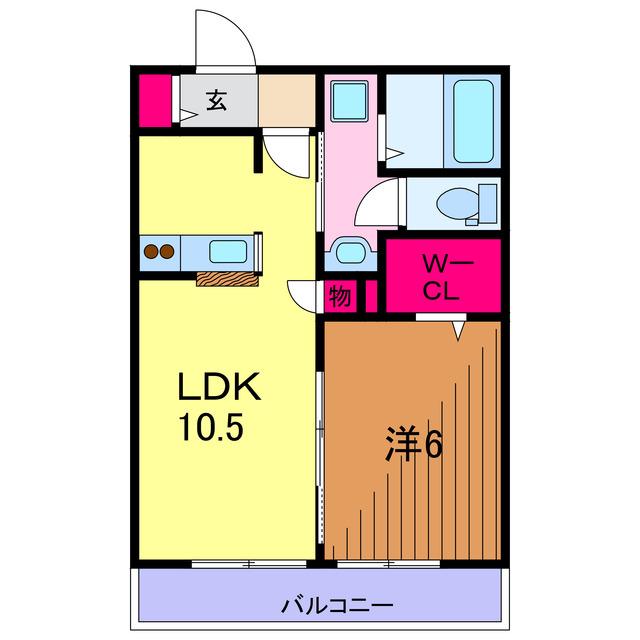LAUSANNE(1LDK/2階)の間取り写真