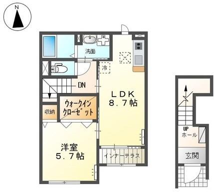 サニーコート(1LDK/2階)の間取り写真