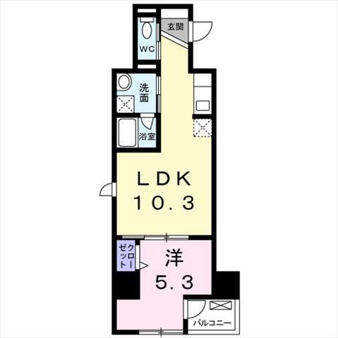 ルシエール横浜鶴見(1LDK/7階)の間取り写真