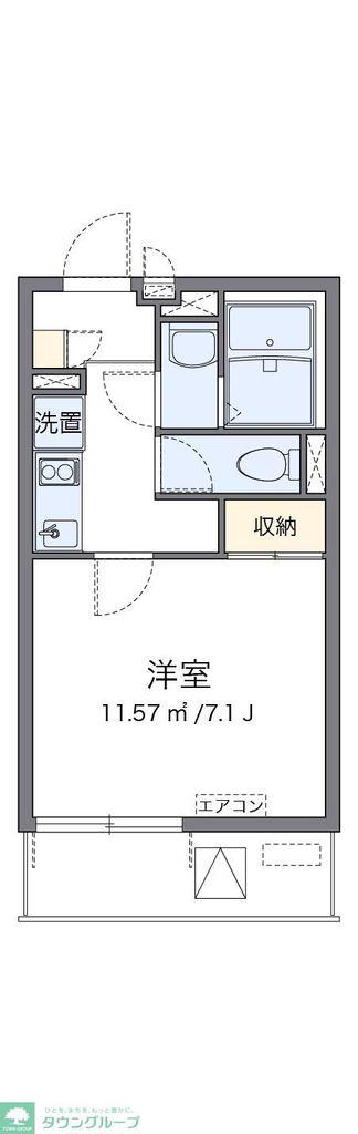 クレイノNLエヌズラント I(1K/3階)の間取り写真