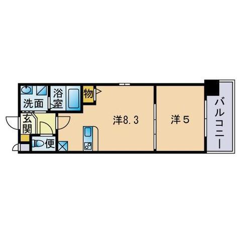 リバティ平尾(1LDK/5階)の間取り写真