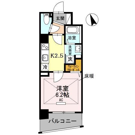 HAKUGAビル(1K/2階)の間取り写真