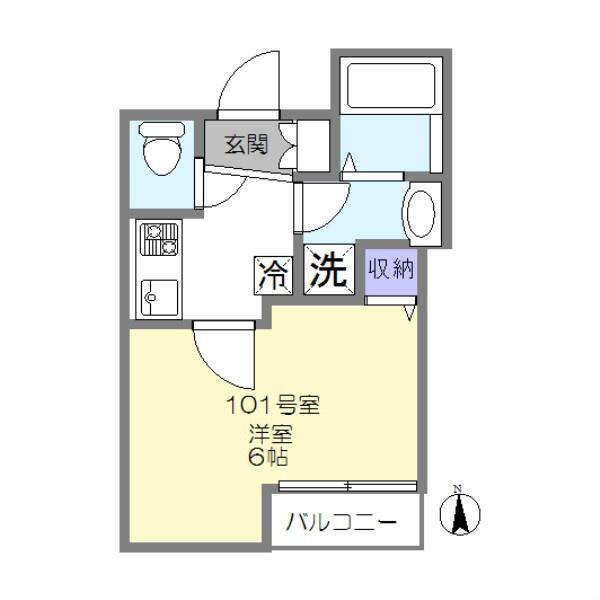 ホームグラウンド羽田(1K/1階)の間取り写真