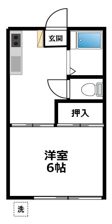 エイトコーポ(1K/1階)の間取り写真