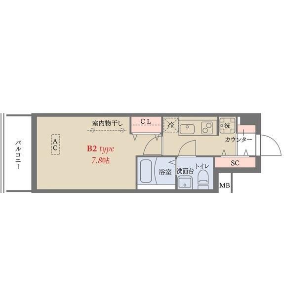 DELCCS梅屋敷(1K/5階)の間取り写真