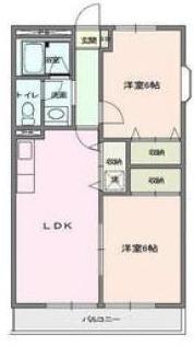 ハナワヒルズ(2LDK/3階)の間取り写真