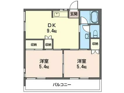 第三長嶋ハイツ(2DK/1階)の間取り写真