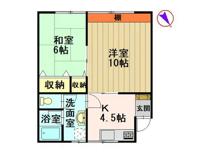 メイプルハイツ55(2K/1階)の間取り写真