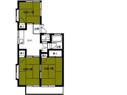 コーポ大橋B(3DK/2階)の間取り写真