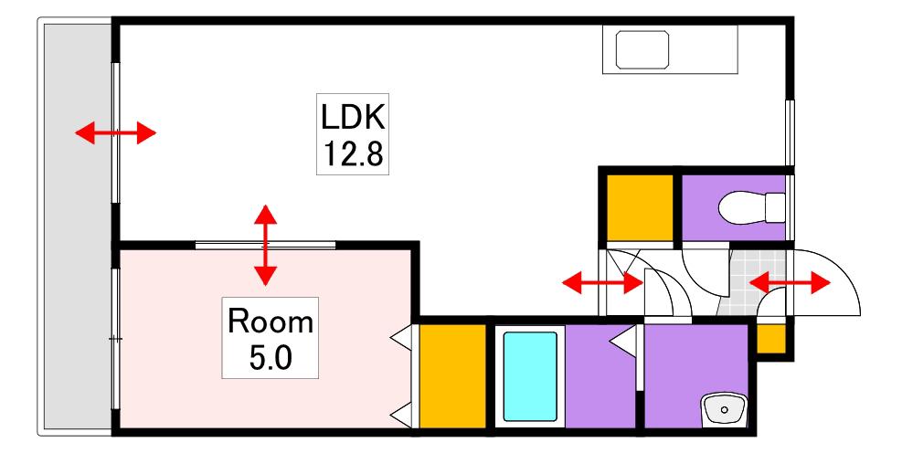CASA TEN(1LDK/2階)の間取り写真