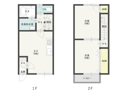 コーポ井上(2DK/1階)の間取り写真