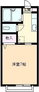 プロヴァンスMI(1K/1階)の間取り写真
