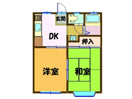 ニューアネックスC棟(2DK/2階)の間取り写真