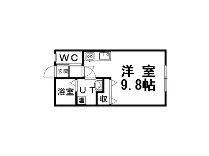 レジデンス緑ヶ岡(ワンルーム/2階)の間取り写真