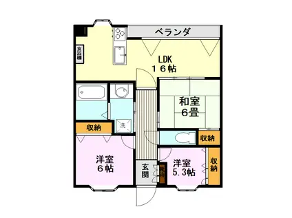 コアマンションネクステージ京町台(3LDK/2階)の間取り写真