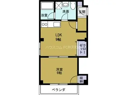 共栄マンション(1LDK/4階)の間取り写真