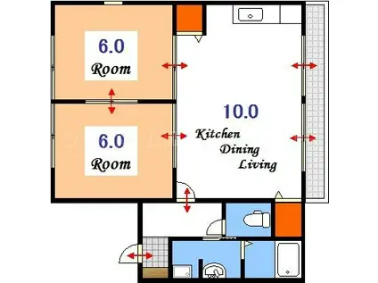 メゾン藹(2LDK/1階)の間取り写真
