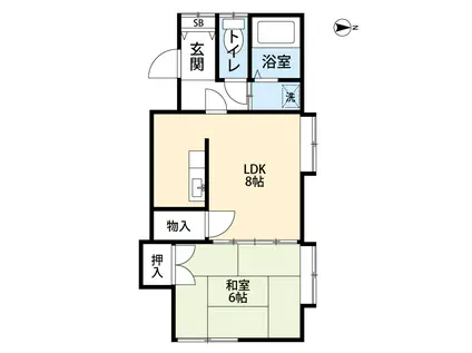 ヒロ1915(1LDK/2階)の間取り写真