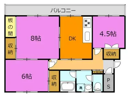 レインボーハウス有秋台西C35棟(3DK/3階)の間取り写真