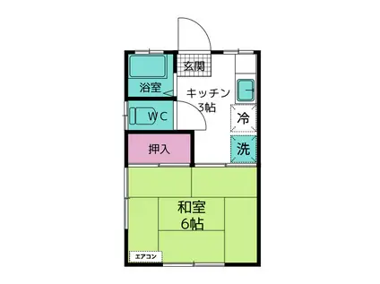 富士見コーポ(1K/2階)の間取り写真