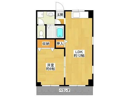 ロイヤルマンションシントー(1LDK/1階)の間取り写真