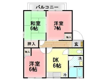 セジュールFURUYA(3DK/1階)の間取り写真