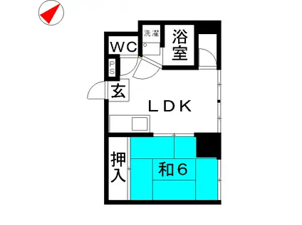 ハイネスイイダ(1LDK/3階)の間取り写真