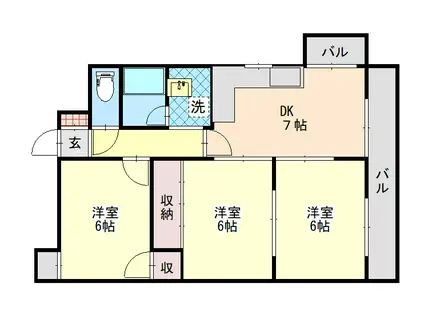 コープマンション舟津(3DK/2階)の間取り写真