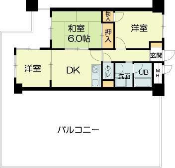 ロイヤルコーポ姫路(3DK/4階)の間取り写真